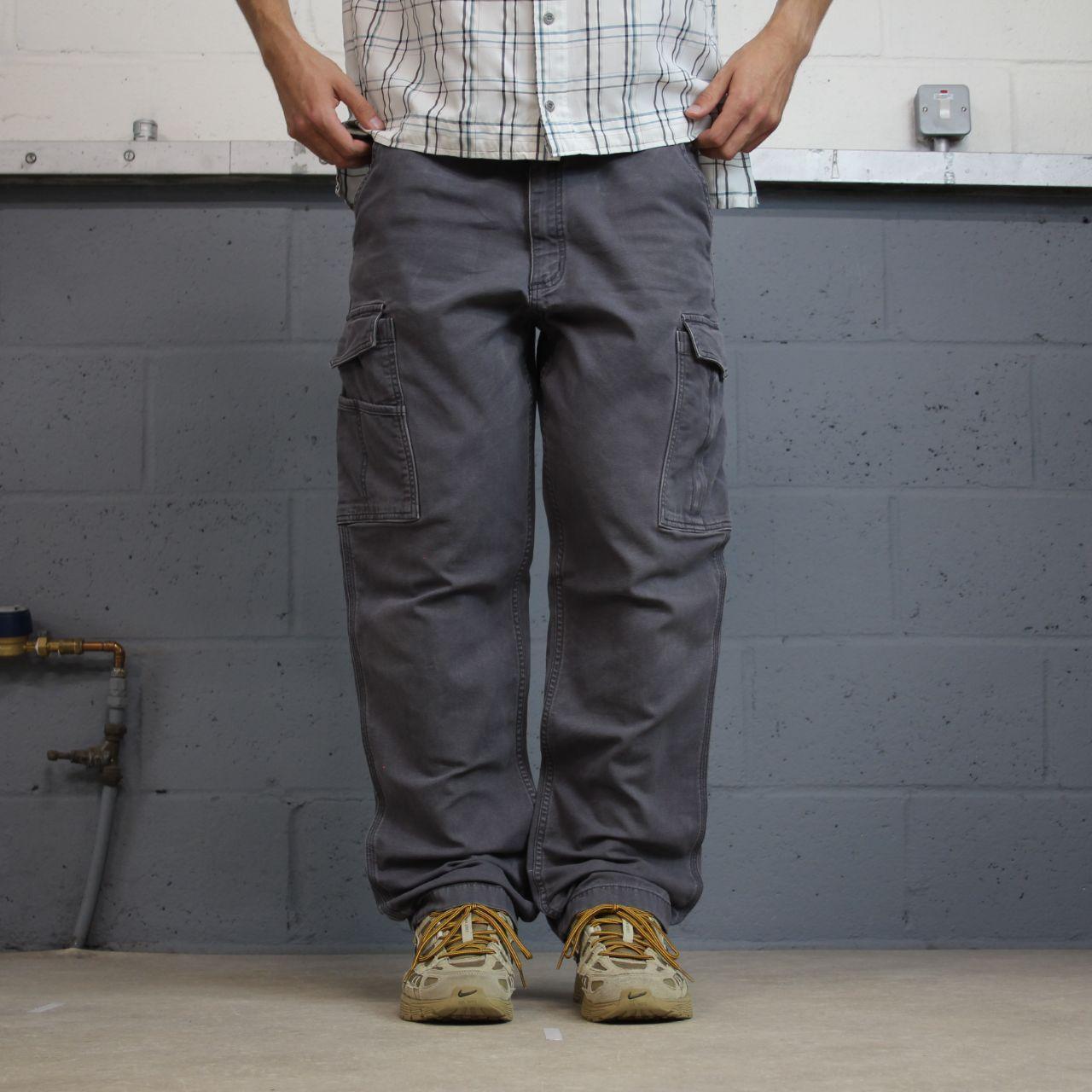 Vintage Carhartt cargo pants y2k relaxed grey Straight leg 100% cotton skater style workwear