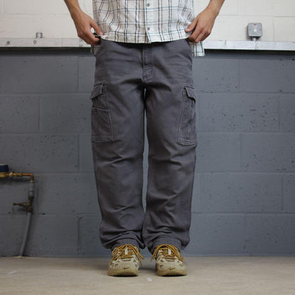 Vintage Carhartt cargo pants y2k relaxed grey Straight leg 100% cotton skater style workwear