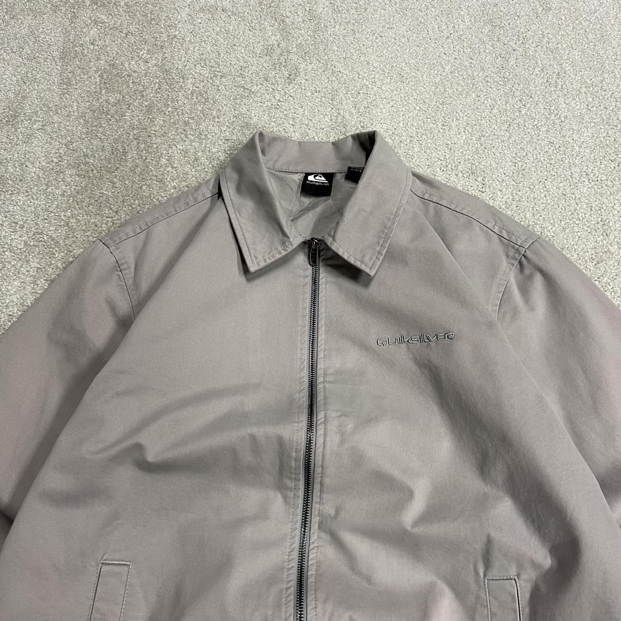 Y2K Quiksilver harrington jacket embroidered Large men's grey Surf bomber style