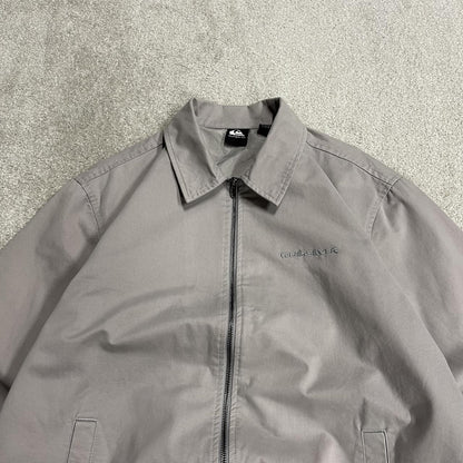 Y2K Quiksilver harrington jacket embroidered Large men's grey Surf bomber style