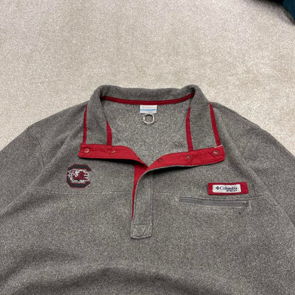 00s Columbia technical pfg fleece XXL men's grey snap t y2k style autumn pullover fishing