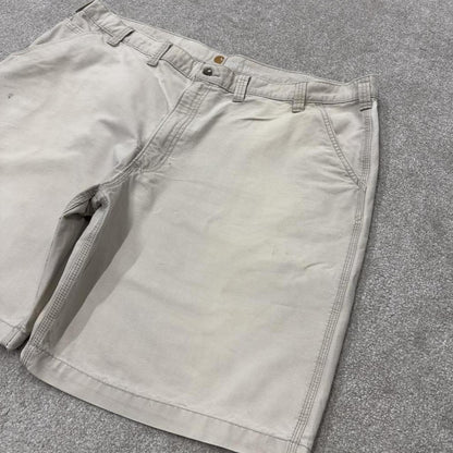 Carhartt baggy shorts carpenter loose beige Relaxed fit canvasy skater style cargo work shorts