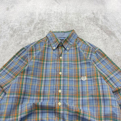 Chaps checkered shirt blue casual M men's long sleeve button up autumn y2k style