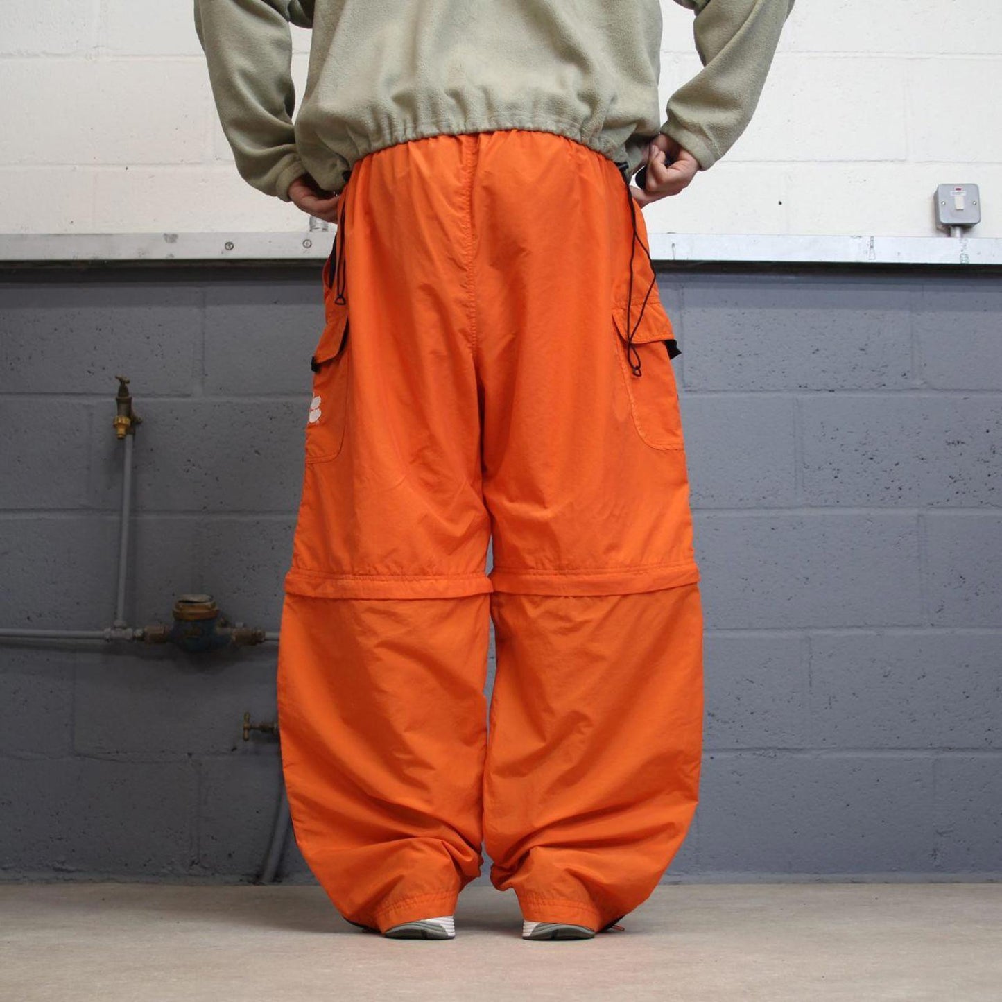 Baggy Starter trackies 2XL orange loose y2k detachable leg tracksuit bottoms convertible shorts