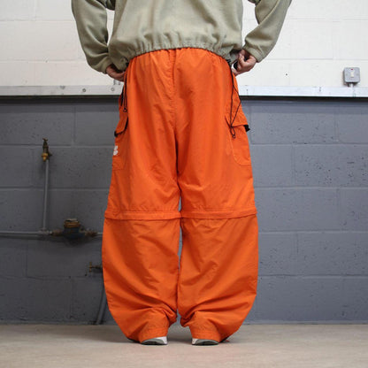 Baggy Starter trackies 2XL orange loose y2k detachable leg tracksuit bottoms convertible shorts