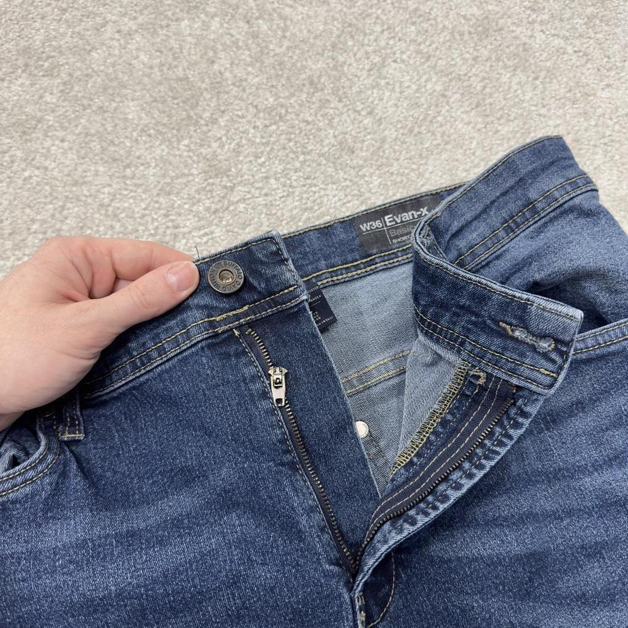 Y2K embroidered denim shorts blue Buffalo David Bitton 5 pocket stretch jorts summer festival