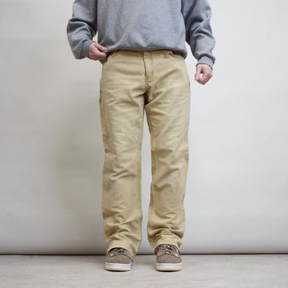 Cream Carhartt carpenter trousers W34L32 relaxed fit skater style pants