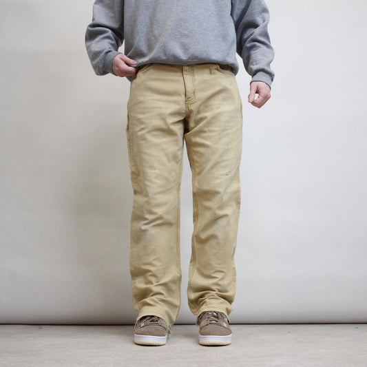 Cream Carhartt carpenter trousers W34L32 relaxed fit skater style pants