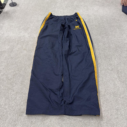 Y2K champion baggy tracksuit bottoms navy M Full leg poppers Michigan 2000s style track pants