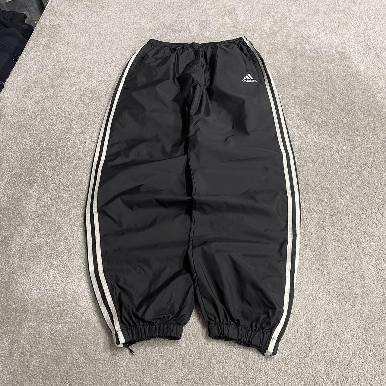Vintage y2k Adidas tracksuit bottoms black Embroidered side stripe track pants