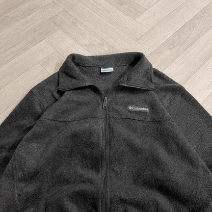 Y2K Columbia technical fleece L men’s grey full zip up autumn adjustable waist