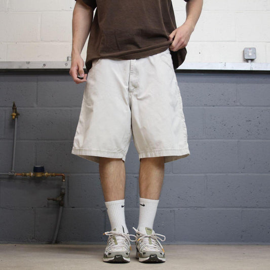 Y2k baggy Wrangler carpenter shorts skater style beige Loose cotton summer