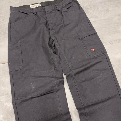 Baggy cargo pants skater workwear W38L30 grey Red Kap loose y2k style double knee carpenter trousers