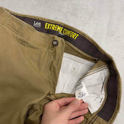 Lee cargo pants W32L32 loose khaki multi pocket trousers