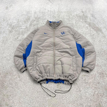 Vintage y2k Nike Team reversible technical windbreaker jacket blue grey Padded adjustable tech coat