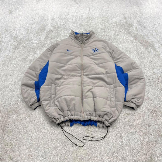 Vintage y2k Nike Team reversible technical windbreaker jacket blue grey Padded adjustable tech coat