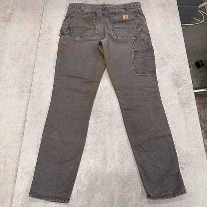 Grey double knee Carhartt Carpenter pants size 10 slim fit cargo pants