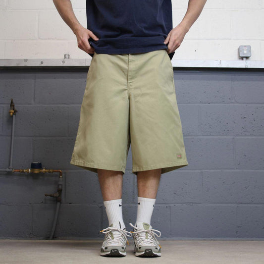 Y2k baggy Dickies carpenter shorts khaki Twill style chino skater shorts long wide leg festival