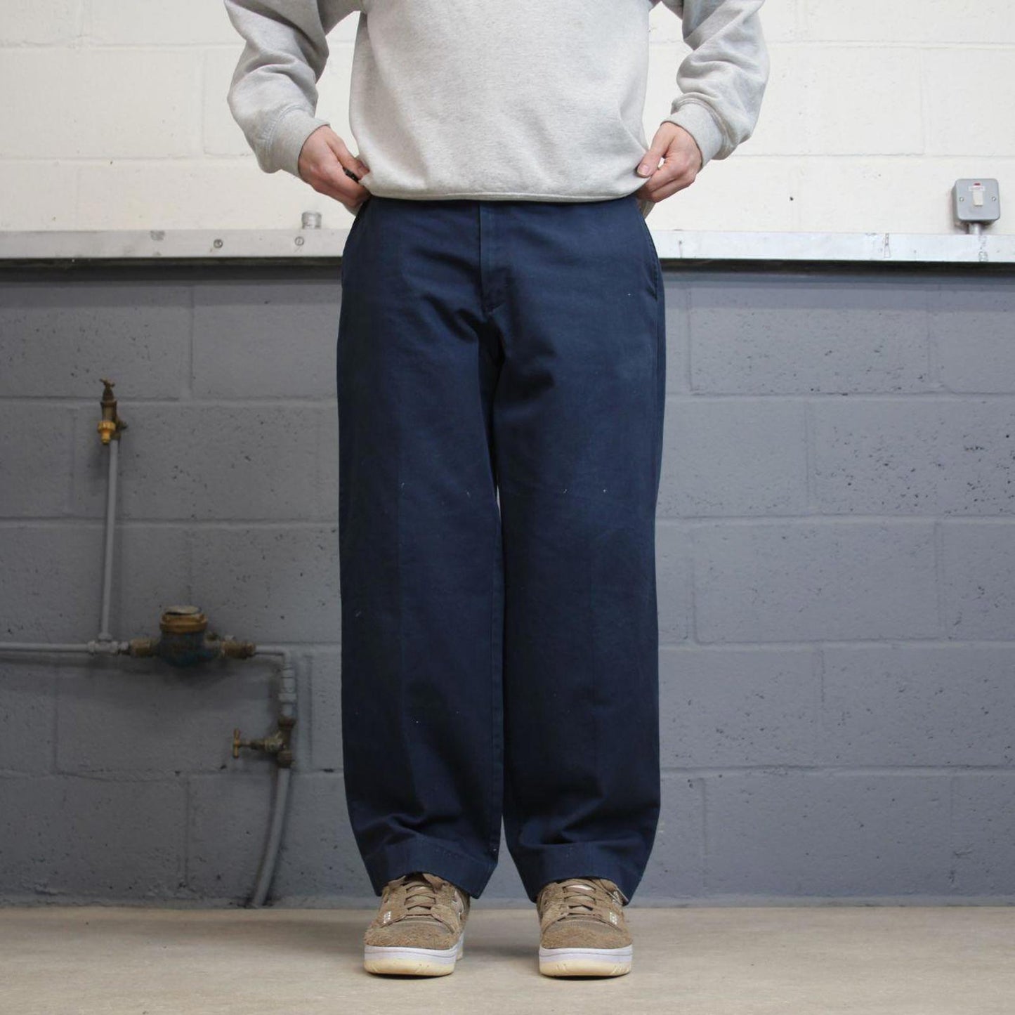 Navy Red Kap pants W34L28 loose y2k chino style skate trousers patch logo