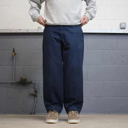 Navy Red Kap pants W34L28 loose y2k chino style skate trousers patch logo