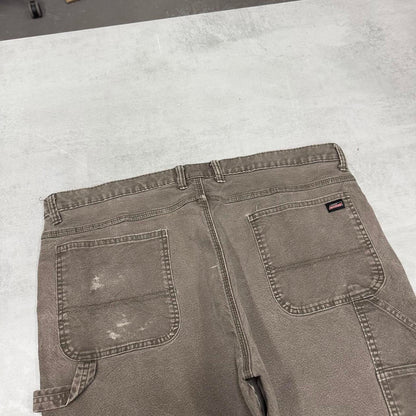 Baggy Dickies carpenter jeans W40L28 khaki brown denim 90s style canvas cargos