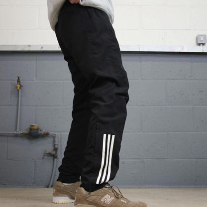 Black Adidas joggers M y2k style sportswear mesh lined track pants print logo