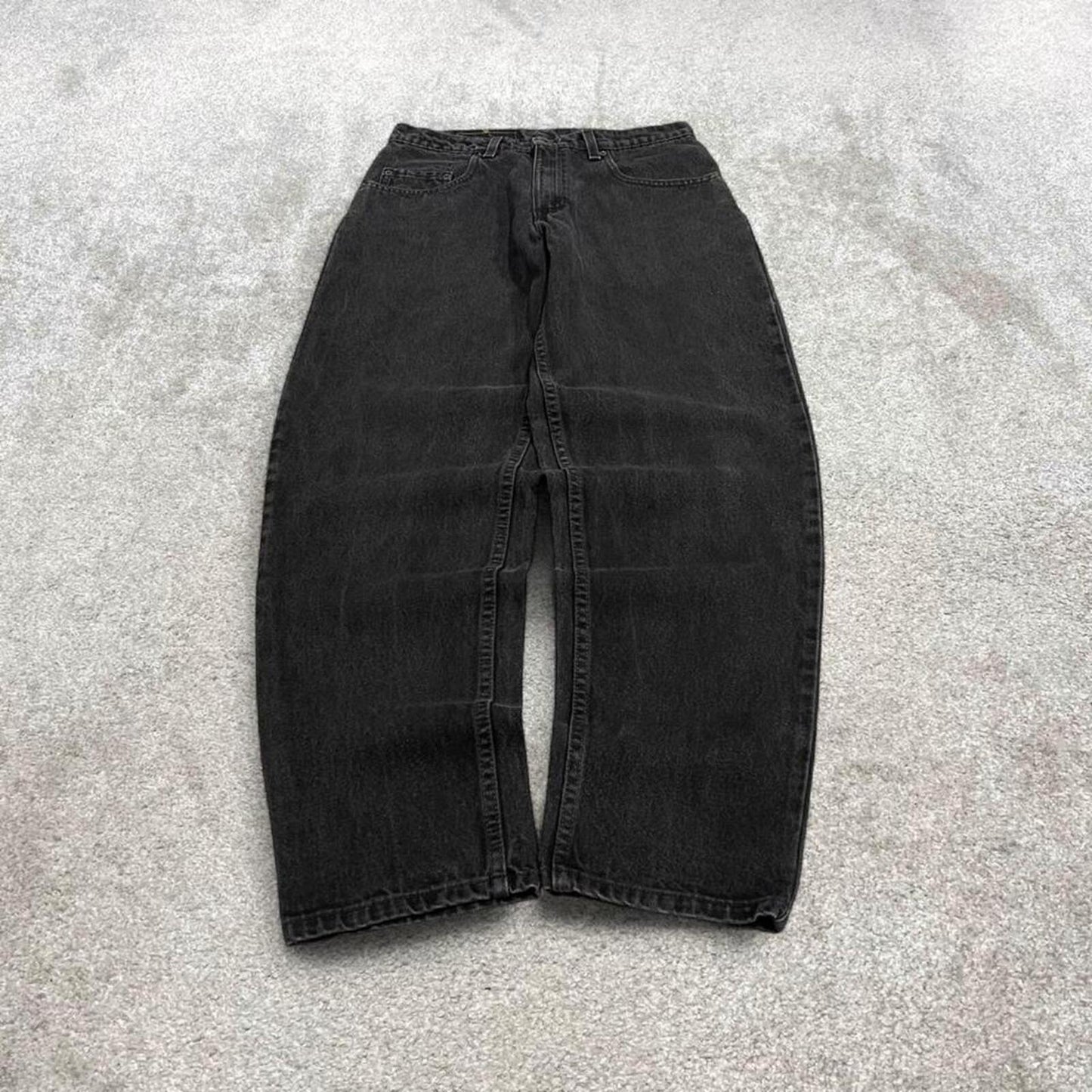 Vintage Levi's 560 jeans loose fit tapered leg black USA made 100% cotton denim pants red tab logo