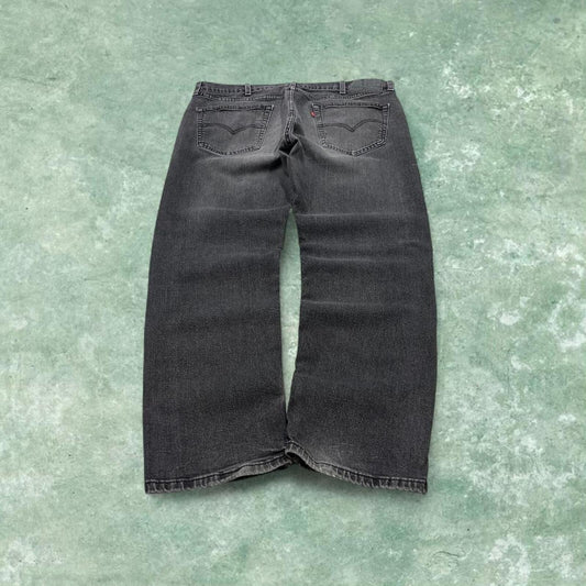 Y2k Levi's 505 jeans grey 38x30 Straight denim pants red tab logo