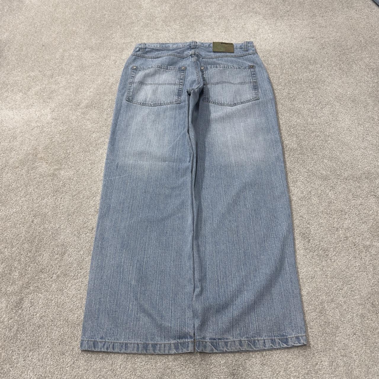 Y2K baggy denim surf jeans W36L32 blue Loose leg Dodeca skater style loose leg jeans