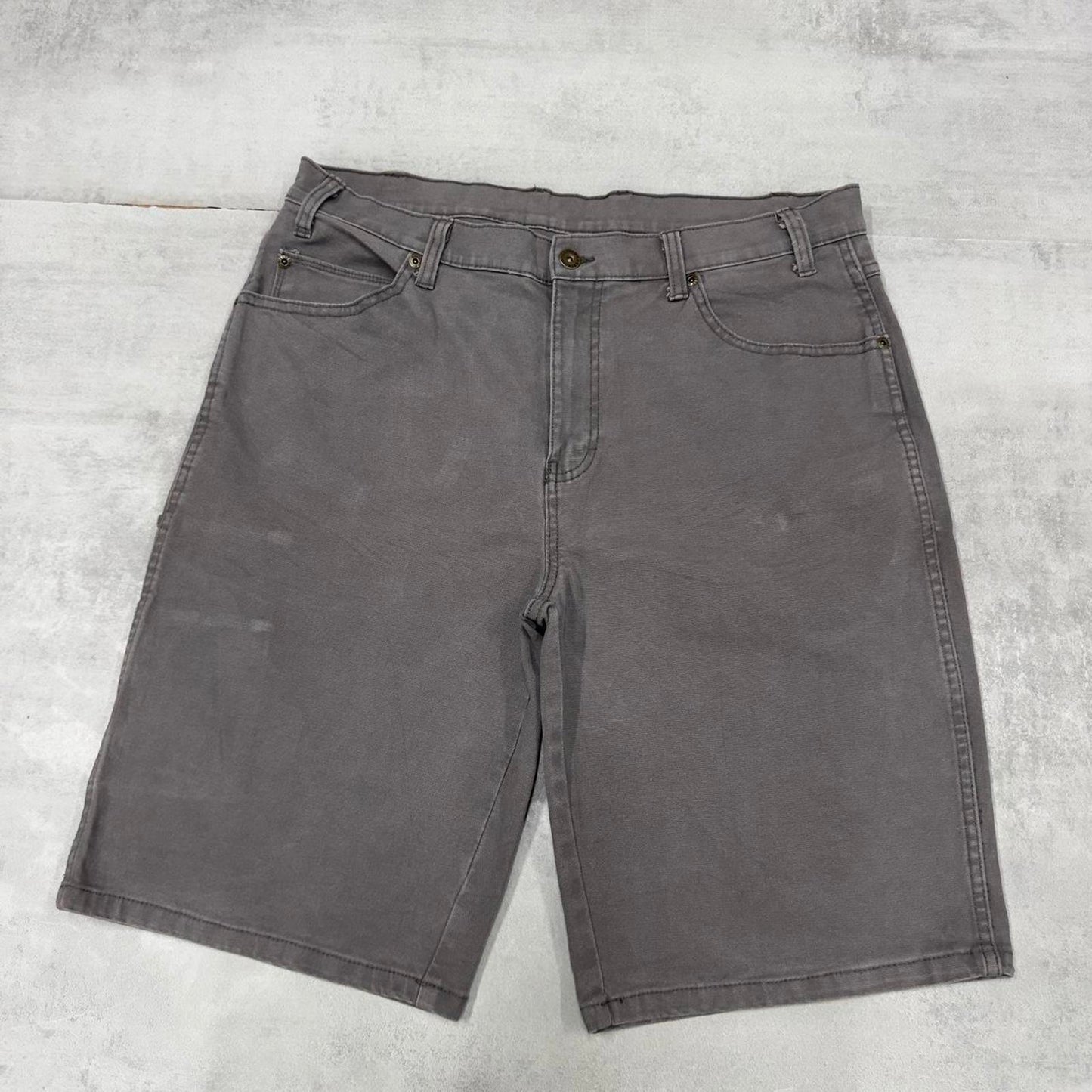 Mens Dickies carpenter jorts W34 grey loose canvasy skater style cargos