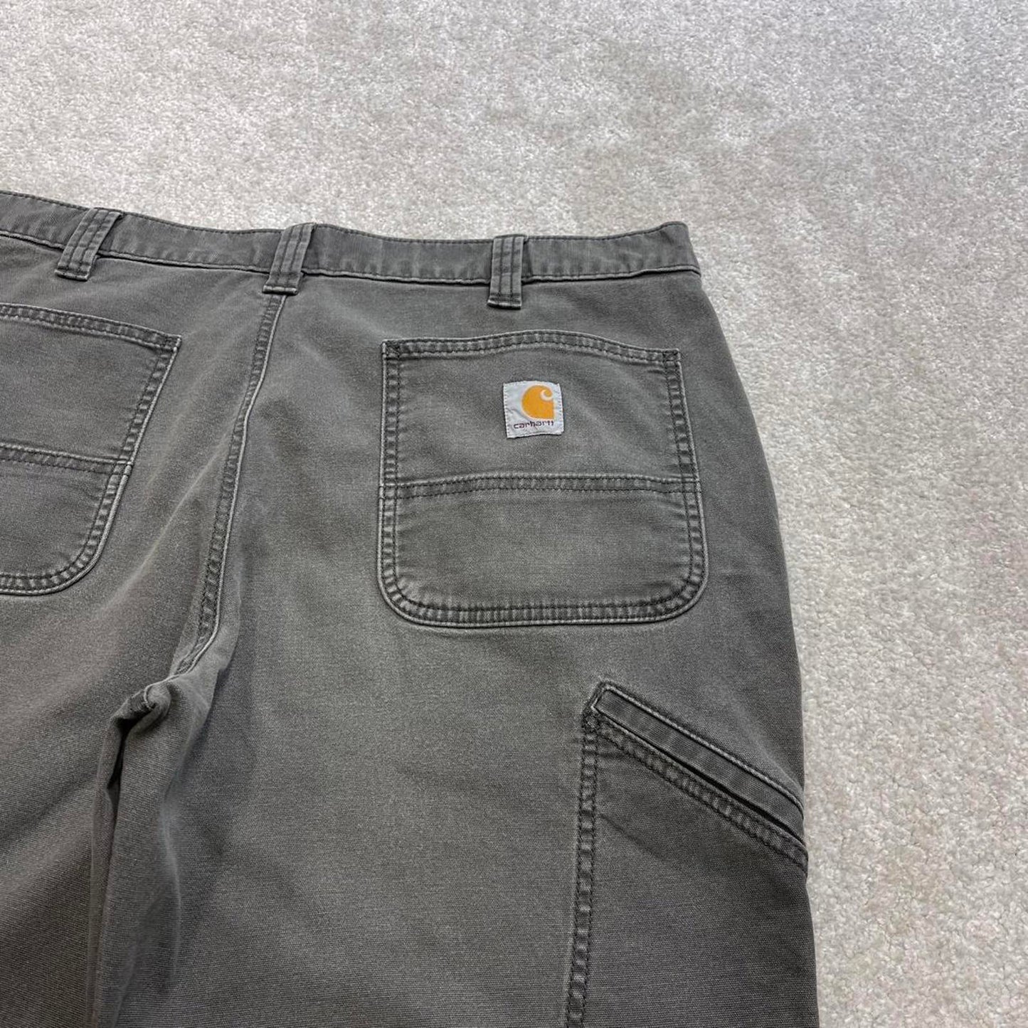 Grey Carhartt carpenter jeans W38L26 relaxed fit canvas 90s skater style work cargos