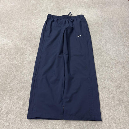 Y2K Nike baggy tracksuit bottoms navy wide leg XL Loose leg mesh lined drawstring casual track pants