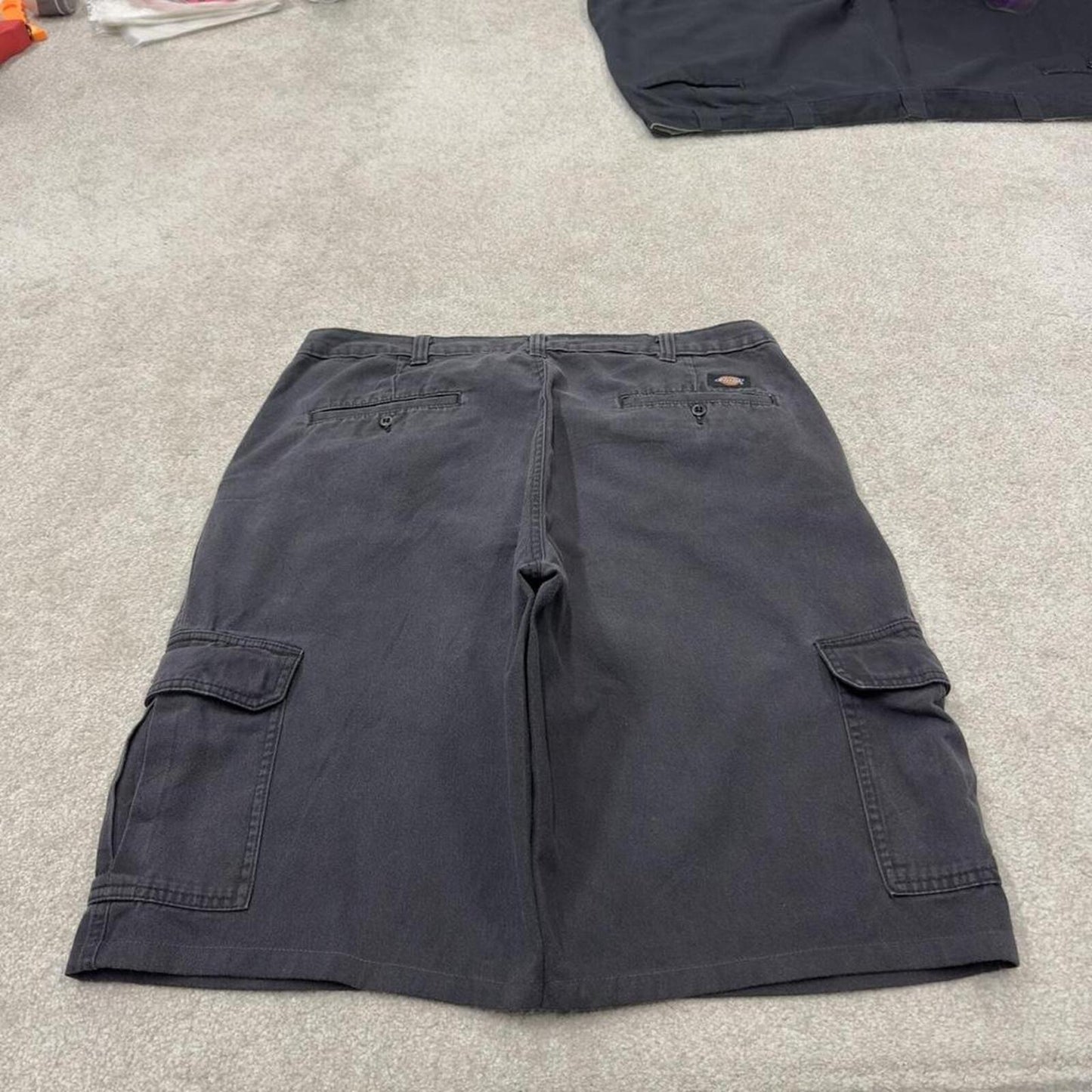 Dickies baggy cargo shorts faded black Chino style skater shorts wide leg festival