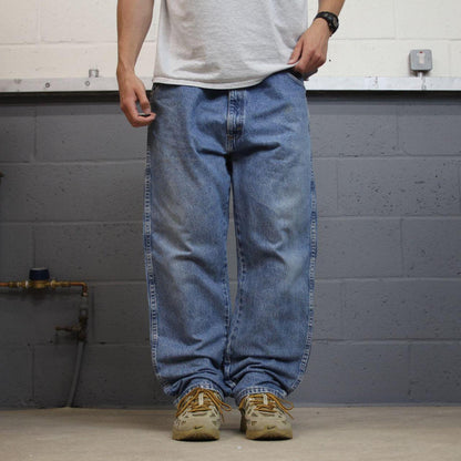 Vintage Wrangler jeans denim pants blue Loose straight leg 5 pocket 100% cotton denim jeans