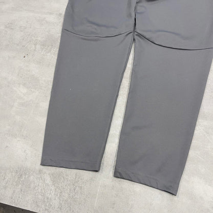 Nike Trackies Large Grey y2k 00s style loose joggers embroidered Swoosh logo