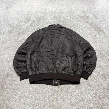 Vintage leather flight aviator bomber jacket brown Air Force boxy genuine leather coat
