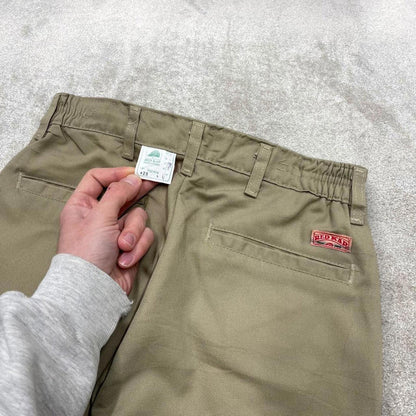 Vintage y2k work pants loose beige Chino style skate trousers Red Kap workwear patch logo
