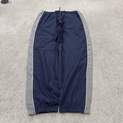 Baggy Y2K Reebok tracksuit bottoms black navy XL Loose lined casual 2000s style track pants