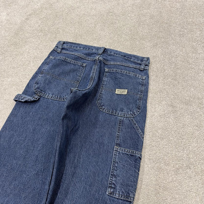 Wrangler carpenter jeans y2k blue W29L30 Loose straight leg skater style utility workwear trousers