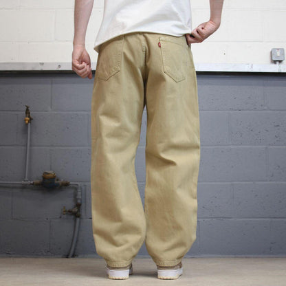 Mens Levis jeans W36 L29 loose relaxed khaki beige relaxed 90s style jeans red tab logo