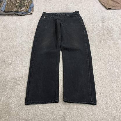 Black Carhartt jeans loose work pants 100% cotton denim skate style workwear pants
