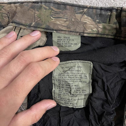 USA camo cargo pants Y2K Small green Thick Smokey Branch camouflage hunting utility trousers