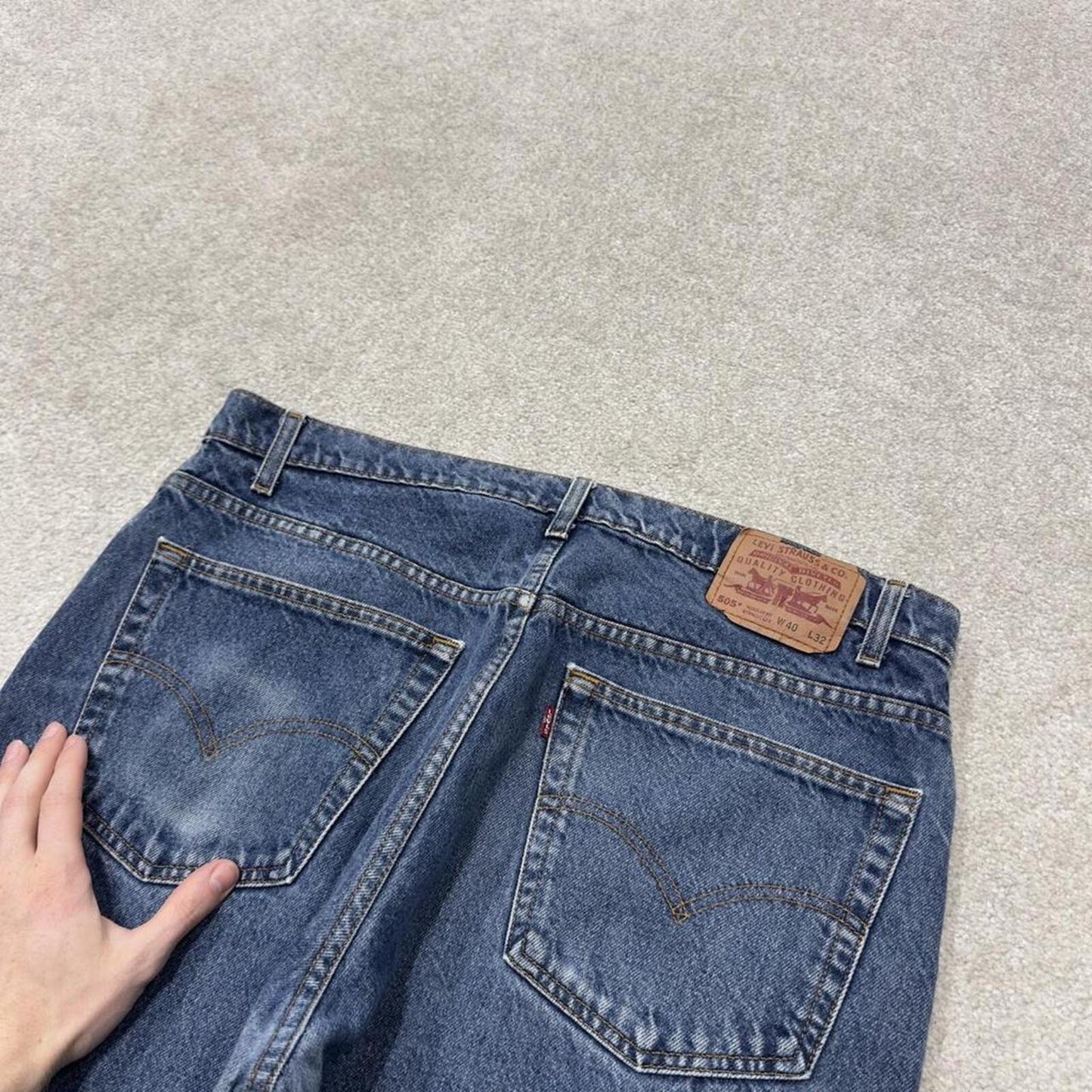 Levi’s 505 y2k straight leg jeans blue Regular fit denim pants red tab logo