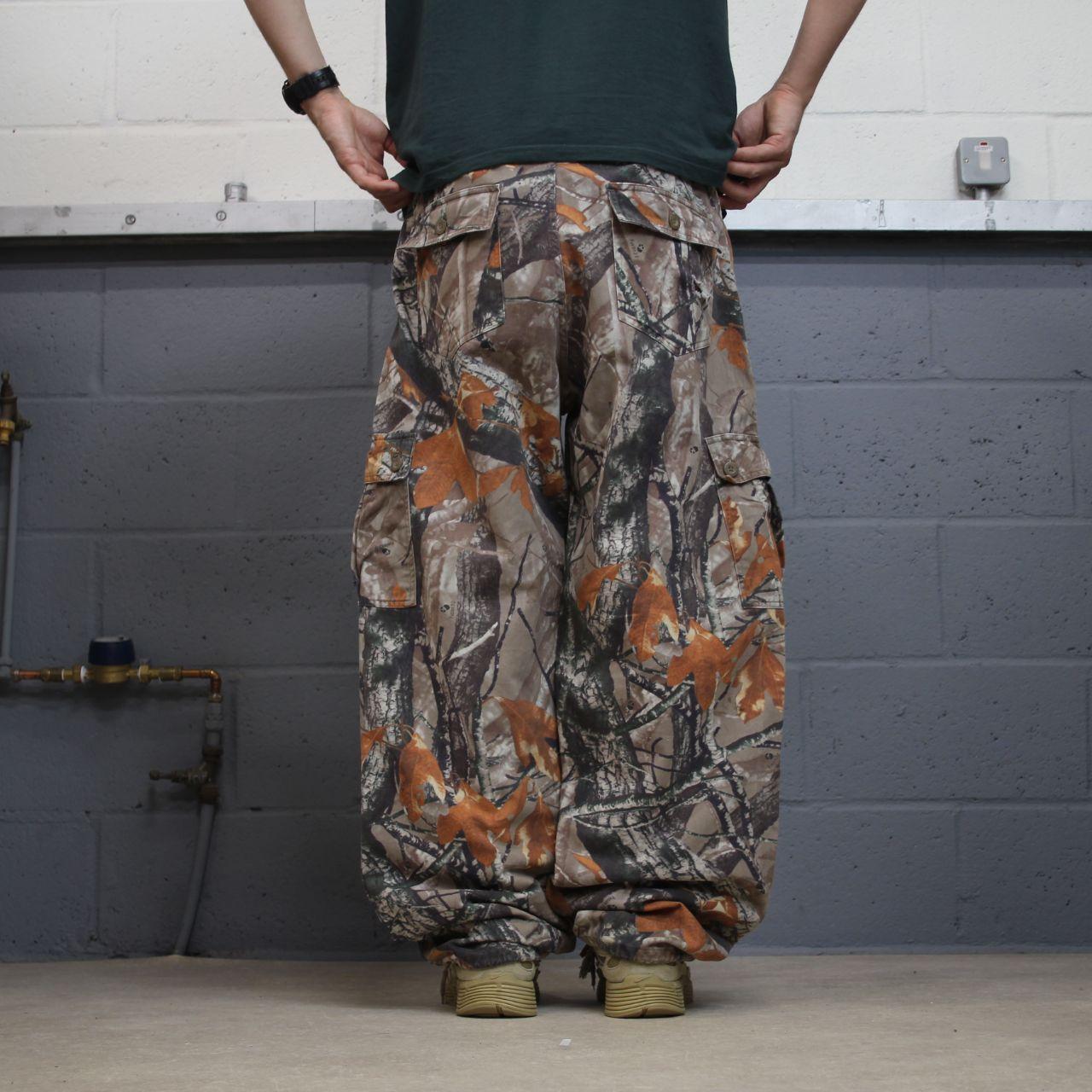 Vintage baggy camo cargo pants khaki Loose Outfitters Ridge camouflage Y2K hunting style trousers