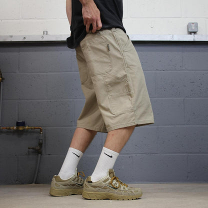 Baggy canvas cargo shorts carpenter khaki Wolverine skater style work shorts summer