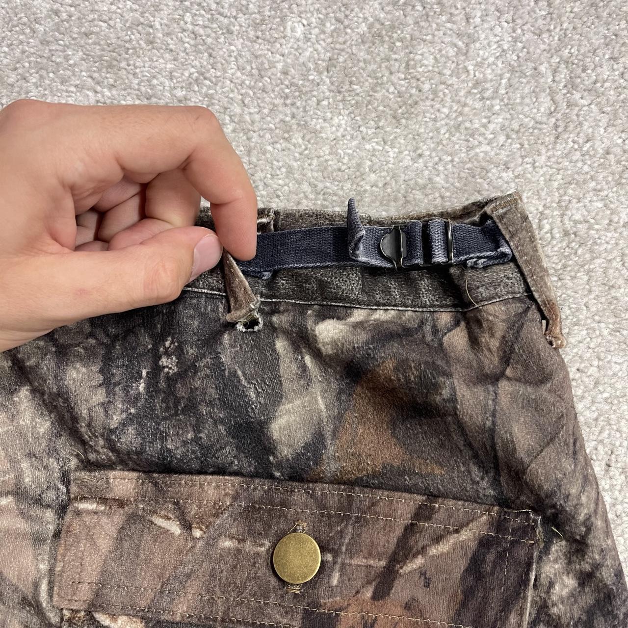 Baggy Realtree camo cargo pants Y2K W34L31 khaki lined fleece Hardwoods camouflage hunting utility