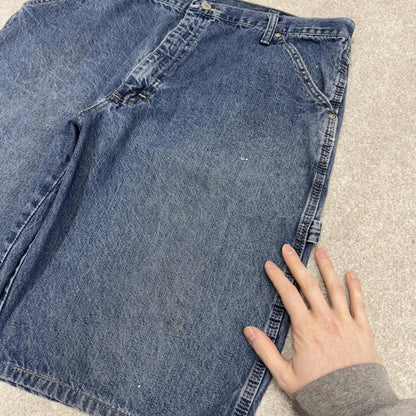 Y2k Wrangler carpenter shorts skater style blue W38 Denim loose summer jorts