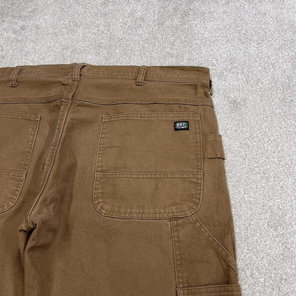 Carpenter shorts canvas y2k tan brown Key skater style cargo work shorts