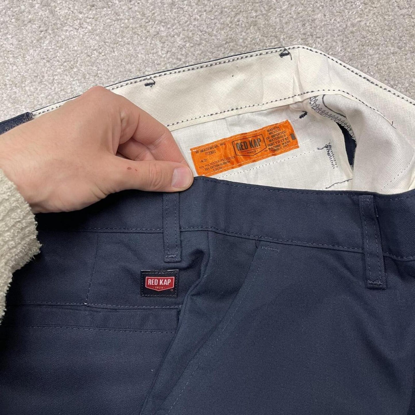 Vintage baggy work pants Red Kap navy Loose twill chino skate style trousers