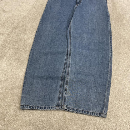 Empyre baggy denim dungarees y2k blue overalls Loose embroidered dungarees adjustable straps